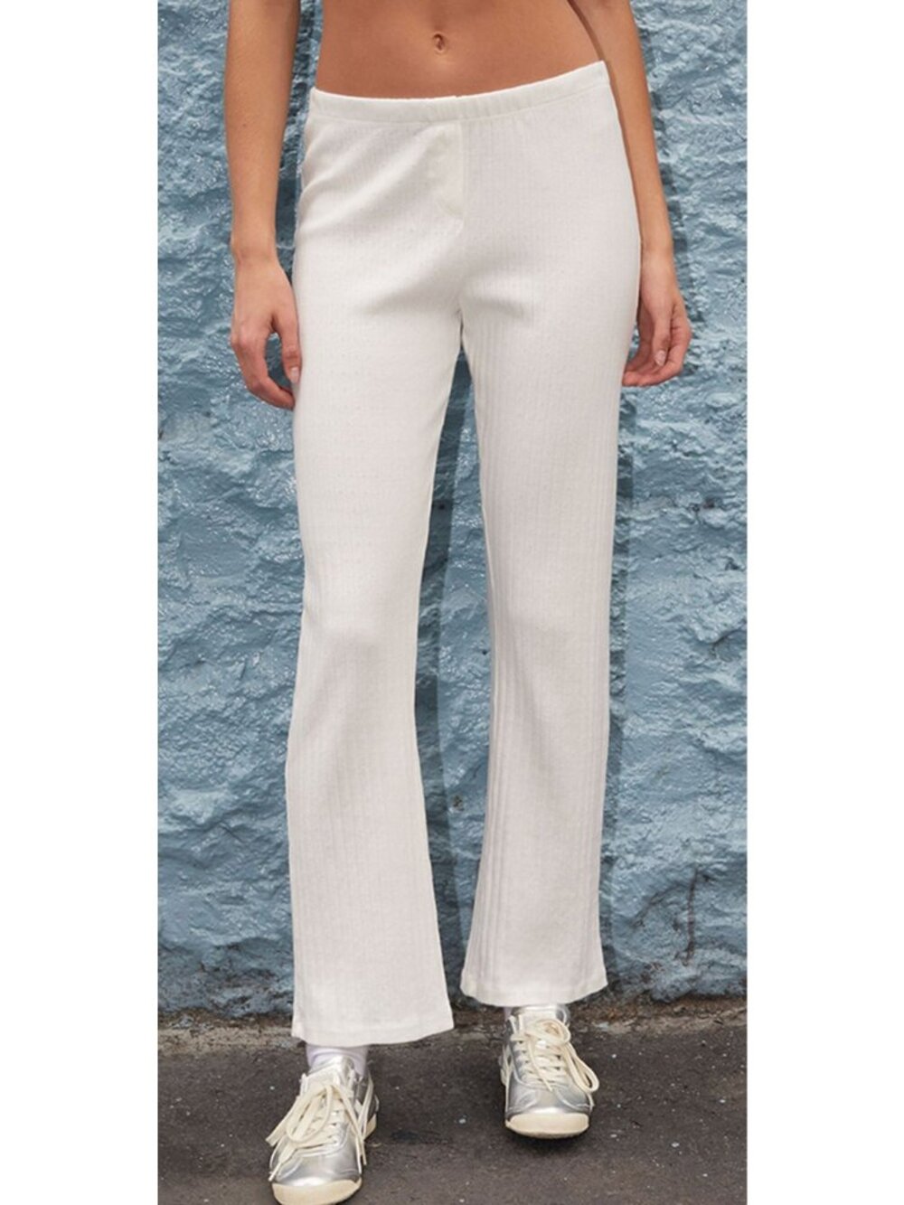 NWT Brandy Meville John Galt White Keira Pointelle Pajama Pants-sz Small